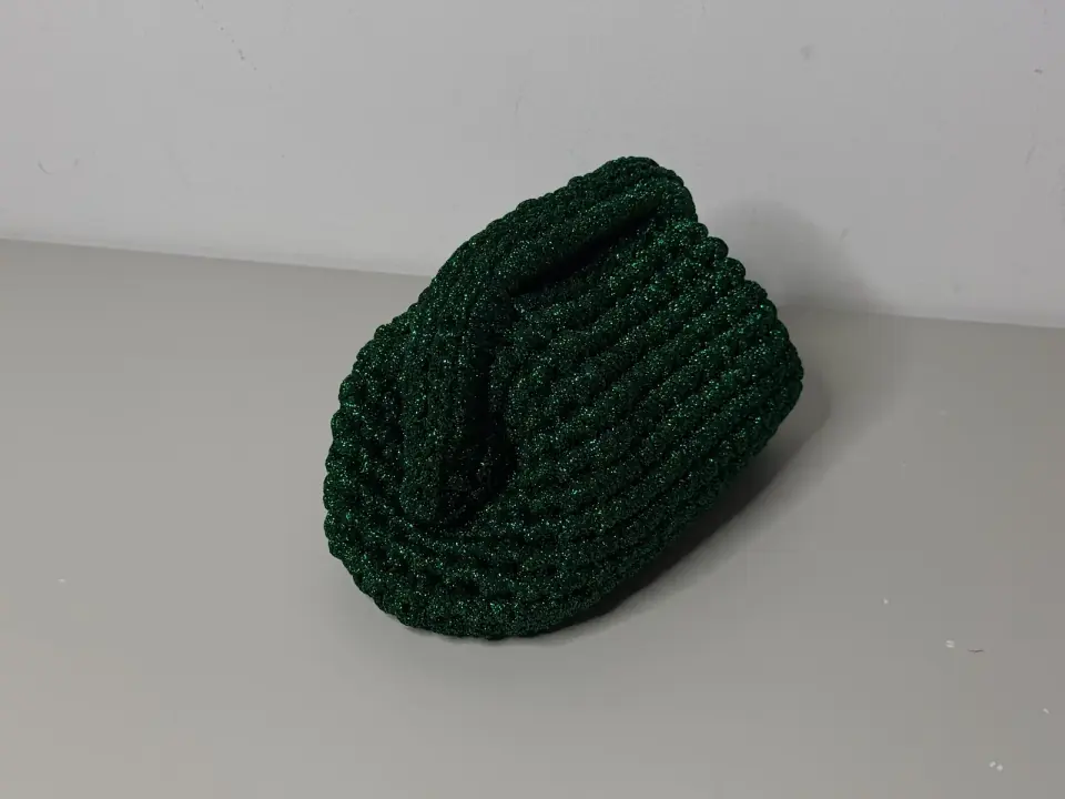 Borsa crochet morbida verde smeraldo
